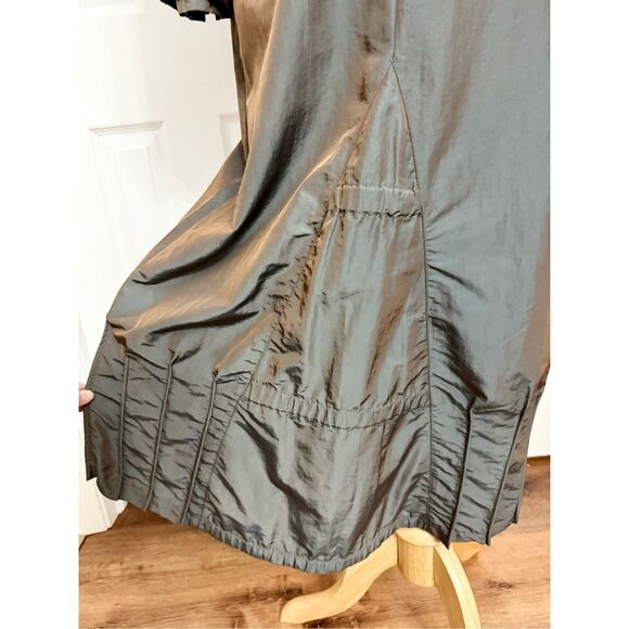 Lauren Vidal Drawstring Tie Ruffle Long Sleeve Midi Blouse Skirt Set Art to Wear - Picture 6 of 11